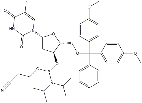 5'-Dimethoxytrityl-3'-desoxythymidin 2'-[(2-cyanoethyl)-(N,N-diisopropyl)]-phosphoramidit