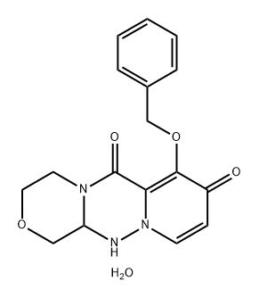 7-(benzyloxy)-3,4,12,12a-tetrahydro- 1H-[1,4]oxazino[3,4-c]pyrido[2,1-f][1,2,4]triazine- 6,8-dione, hemihydrate