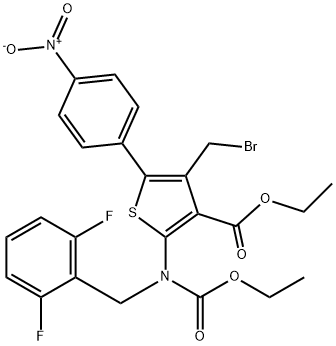 ethyl 4-(bromomethyl)-2-((2,6-difluorobenzyl)(ethoxycarbonyl)amino)-5-(4-nitrophenyl)thiophene-3-carboxylate