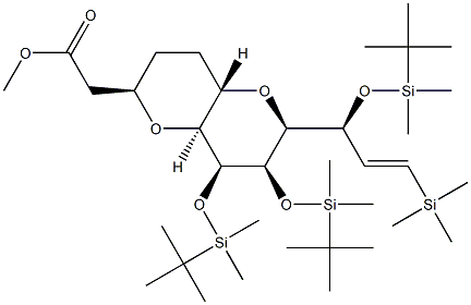 methyl 2-((2R,4aS,6S,7R,8S,8aS)-7,8- bis((tert-butyldimethylsilyl)oxy)-6-((S,E)-1- ((tert-butyldimethylsilyl)oxy)-3- (trimethylsilyl)allyl)octahydropyrano [3,2- b]pyran-2-yl)acetate