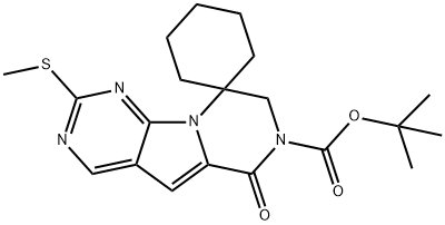 Spiro[cyclohexane-1,9'(6'H)-pyrazino[1',2':1,5]pyrrolo[2,3-d]pyrimidine]-7'(8'H)-carboxylic acid, 2'-(methylthio)-6'-oxo-, 1,1-dimethylethyl ester