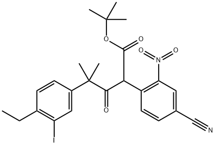 трет-бутил 2-(4-ціано-2-нітрофеніл)-4-(4-етил-3-йодфеніл)-4-метил-3-оксопентаноат
