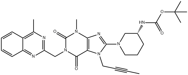 трет-бутил((3s)-1-(7-(бут-2-ін-1-іл)-3-метил-1-((4-метилхіназолін-2-іл)метил)-2,6-діоксо- 2,3,4,5,6,7-гексагідро-1h-пурин-8-іл)піперидин-3-іл)карбамат