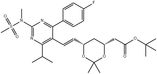 tert-butyyli-6-[(1E)-2-[4-(4-fluorifenyyli)-6-(1-metyylietyyli)-2-[metyyli(metyylisulfonyyli)amino]-5-pyrimidinyyli]etenyyli]-2,2- dimetyyli-1,3-dioksaani-4-asetaatti