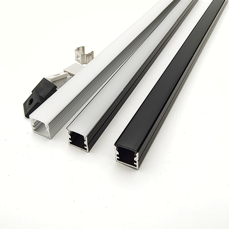 Profil Aluminium LED 10 * 10mm untuk Strip LED hingga Lebar 8mm