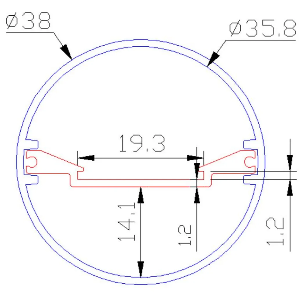 Sukat ng LED tube housing