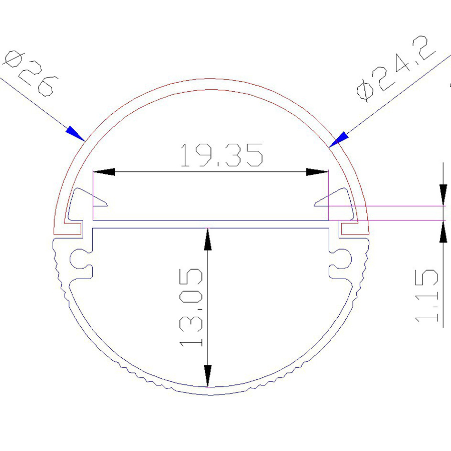 Корпус с кръгла тръба LED T8