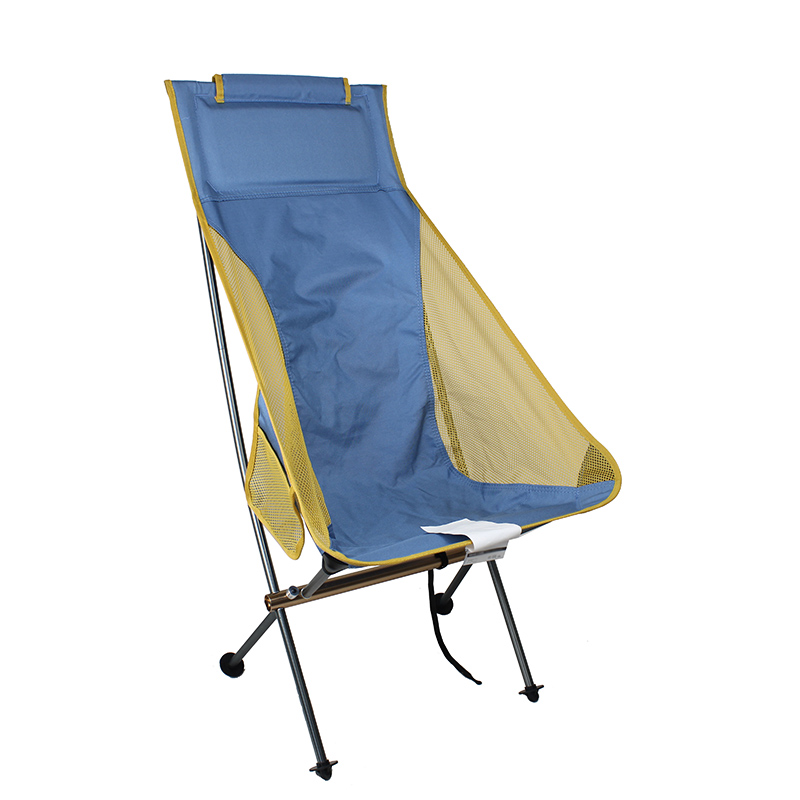 Scaun de camping confortabil cu spatar inalt