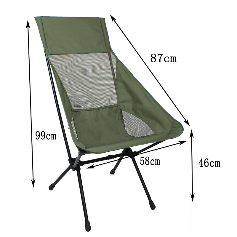Komfortabel foldbar campingstol med høj ryg - 3