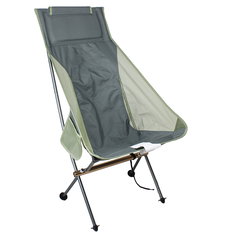 Campingstol i aluminium med høj ryg