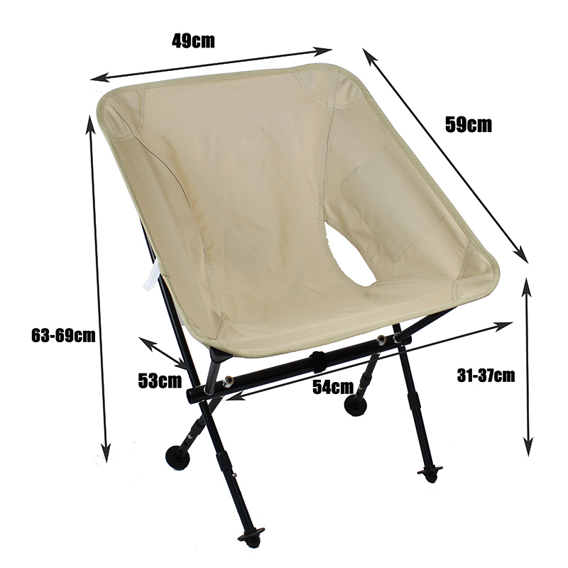 Height Adjustable Foldable Camping Chair - 3 