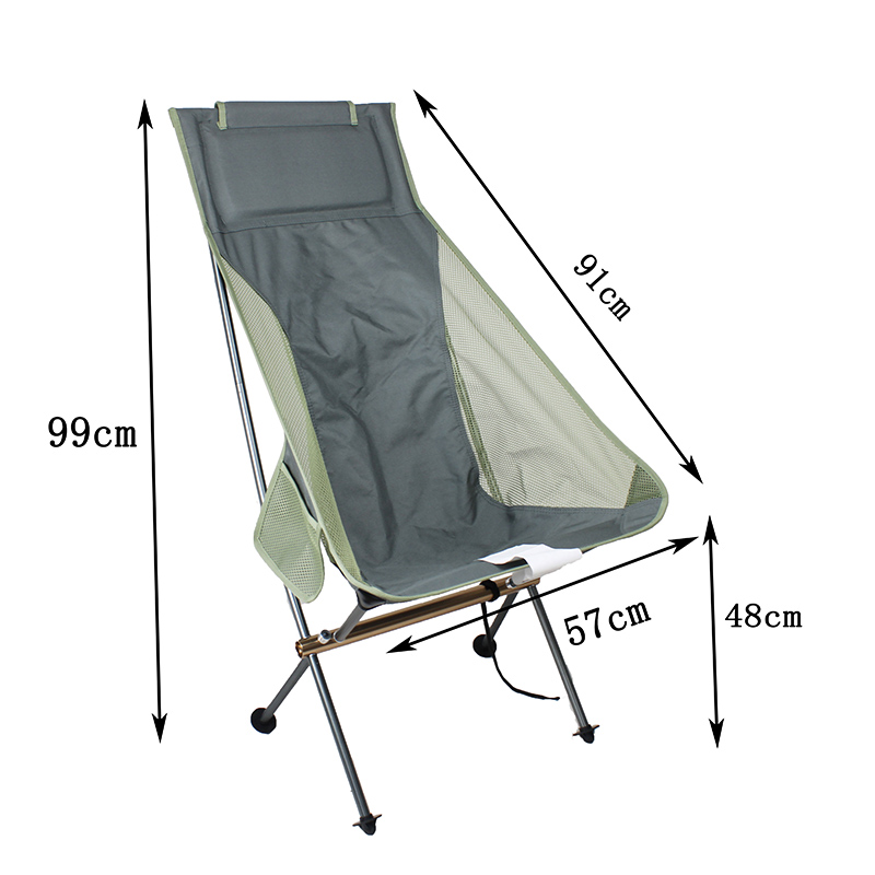 Campingstol i aluminium med høj ryg - 2 