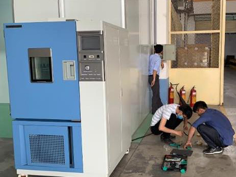 Temperature humidity test chamber shipped to Vietnam, for sphygmomanometer/ thermometer testing.