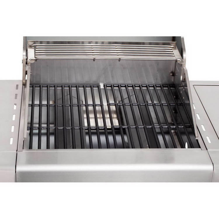 What are the heating sources of the gas grill?