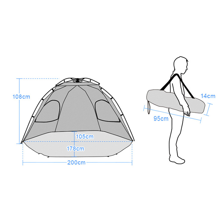 Автоматичен сенник Shelter със завеса плажна палатка