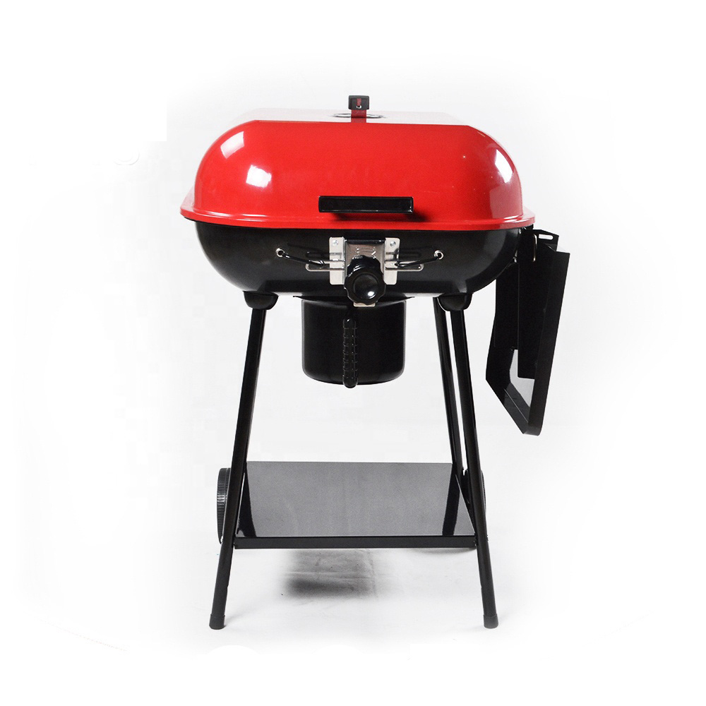 Hamburger Grills with Folding Side Table Square Shaped Barbecue Grill