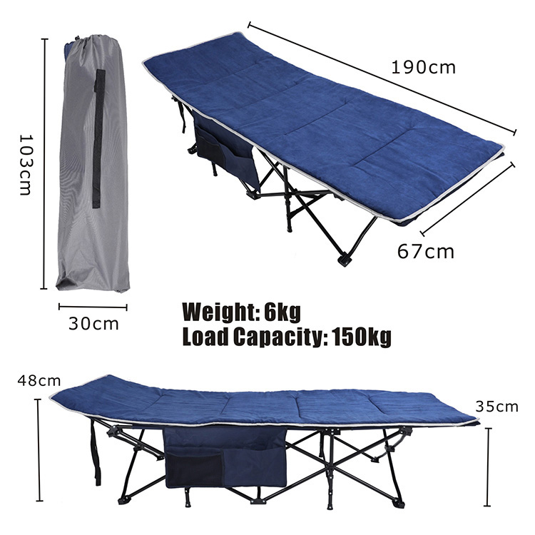 Ultralight Iron Frame Polyester Oxford Folding Camping Bed Cot
