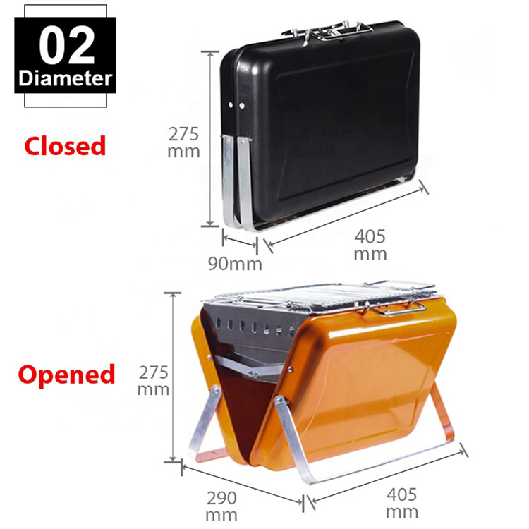 Outdoor Brief Foldable Portable Case Charcoal Barbecue