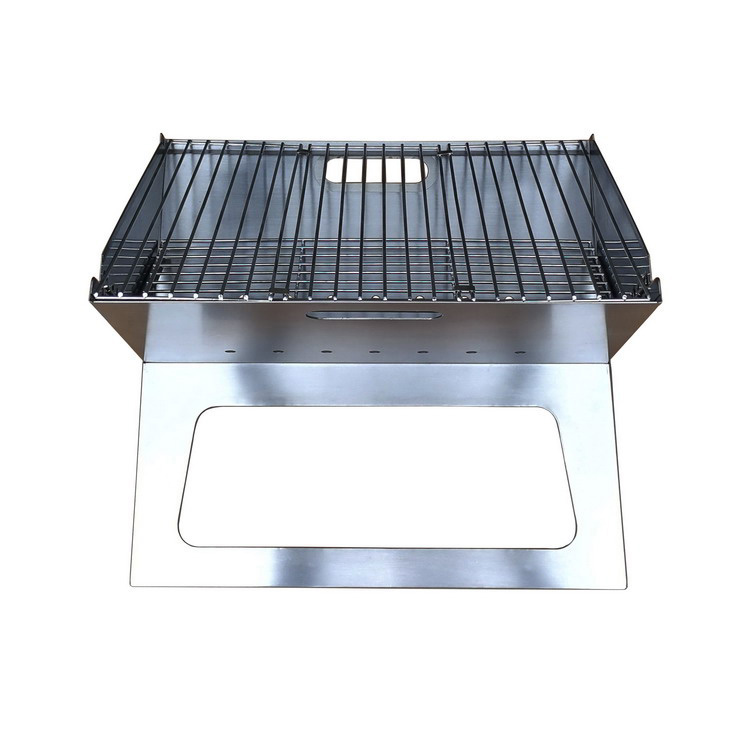 Сгъваема скара за пикник за къмпинг от неръждаема стомана X форма на дървени въглища