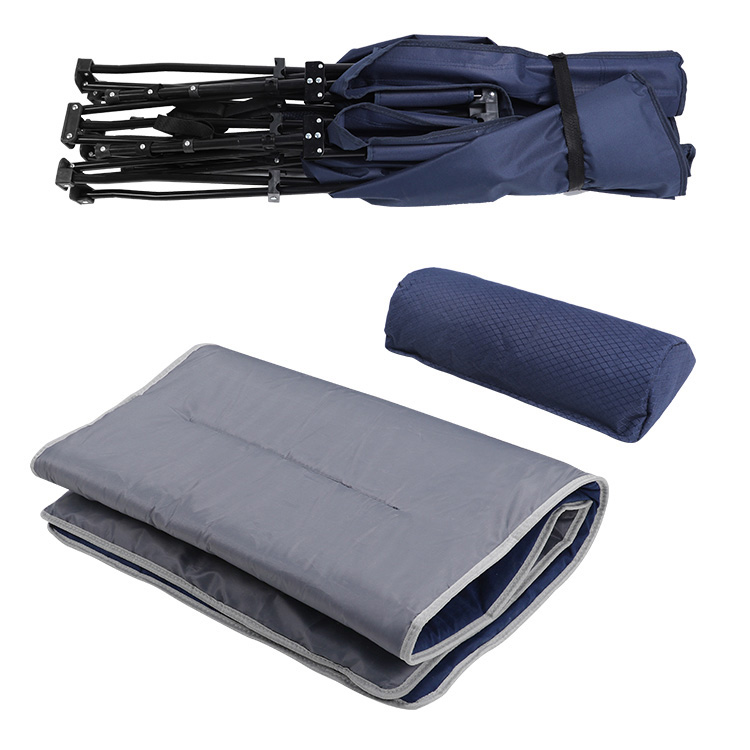 Rangka Besi Ultralight Polyester Oxford Folding Camping Bed Cot