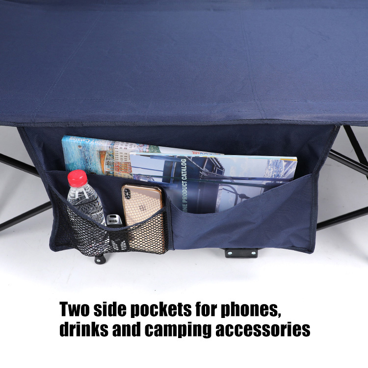 Rangka Besi Ultralight Polyester Oxford Folding Camping Bed Cot