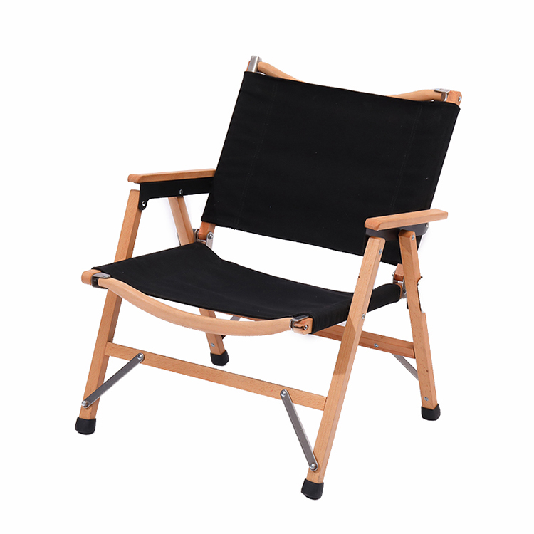 Cadeira dobrável para acampamento de madeira fácil para gramado