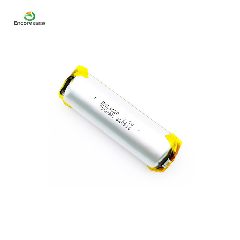 13420 750mAh Cylindrical 3.7v lipo battery