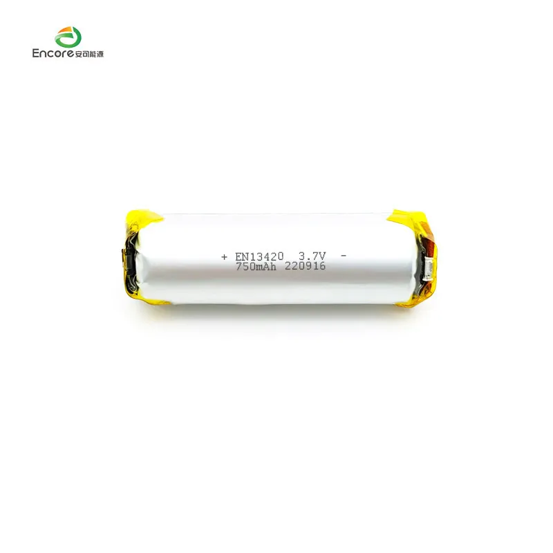 13420 750mAh Цилиндрична 3.7v lipo батерия