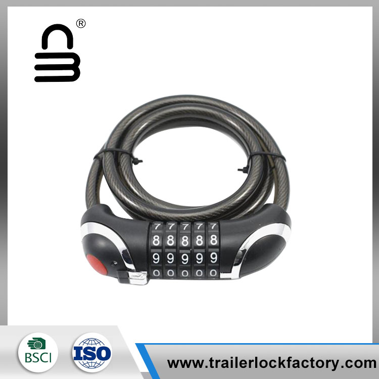 Digital Combination Bike Cable Lock With Led Light