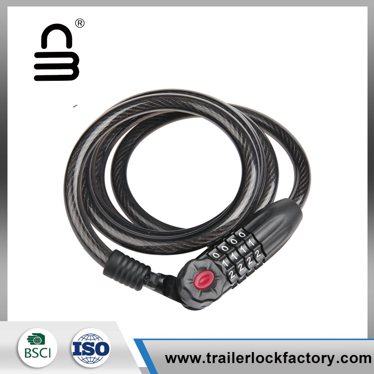 Digital Combination Cable Bicycle Lock - 4 