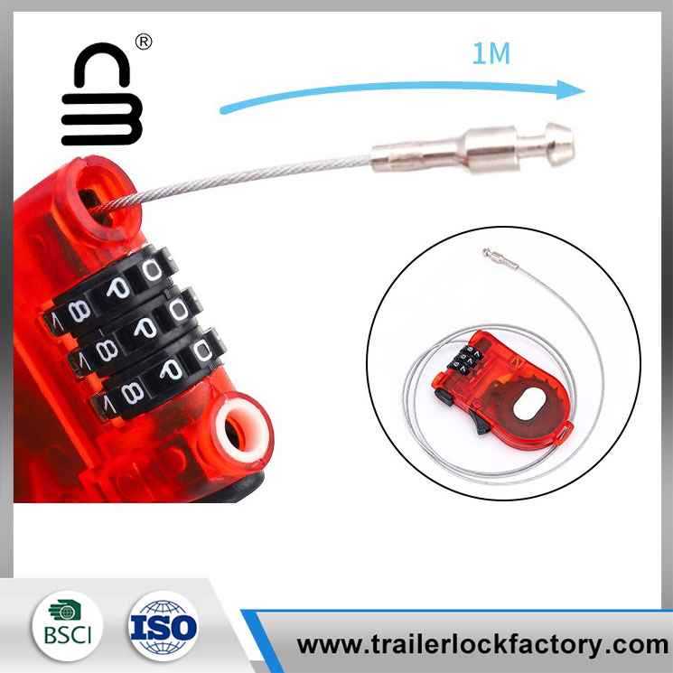 Retractable Flexible Cable Combination Lock - 3