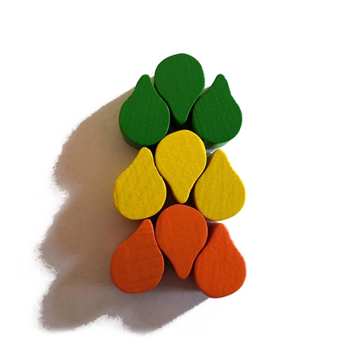 Colorful Water Drop Shape Wooden Pawn for Board Game
