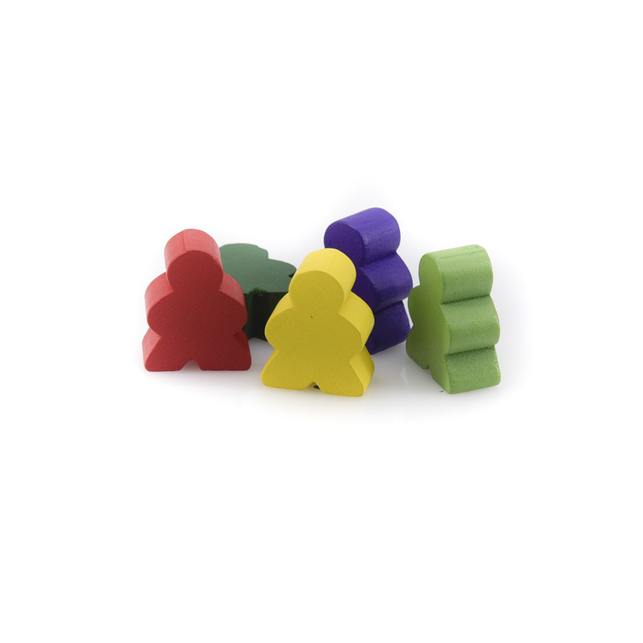 Colorful Wooden Meeple for Custom Board Games