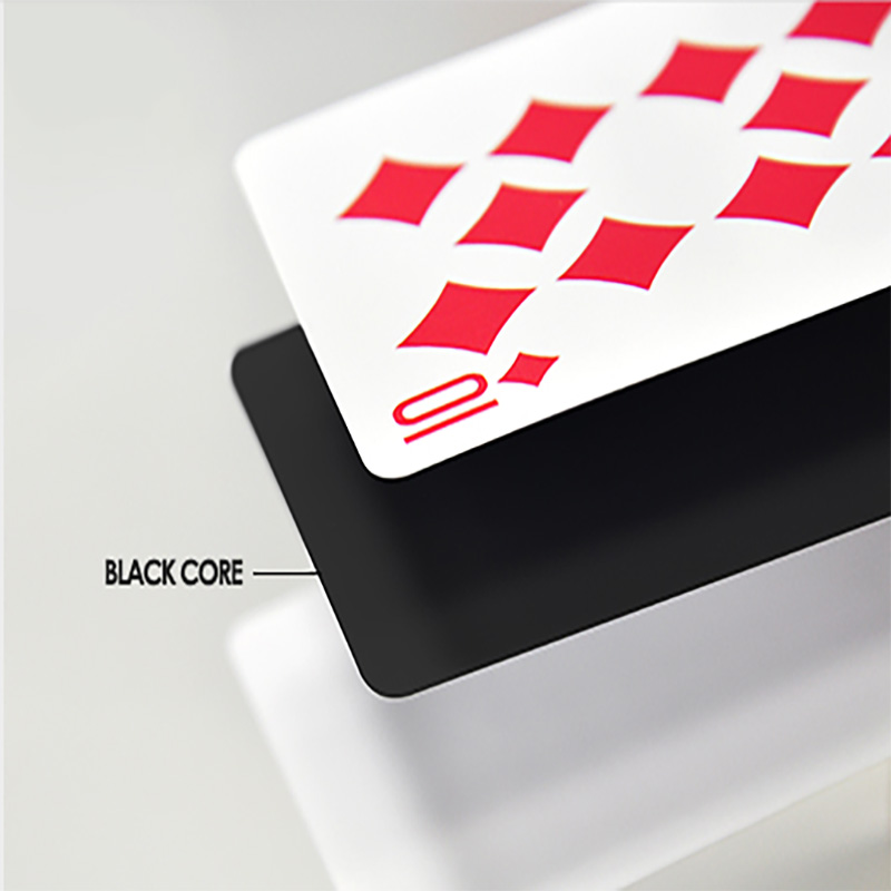 बोर्ड गेम आणि जुगारासाठी ब्लॅक कोर स्टँडर्ड कार्डस्टॉक प्लेइंग कार्ड्स