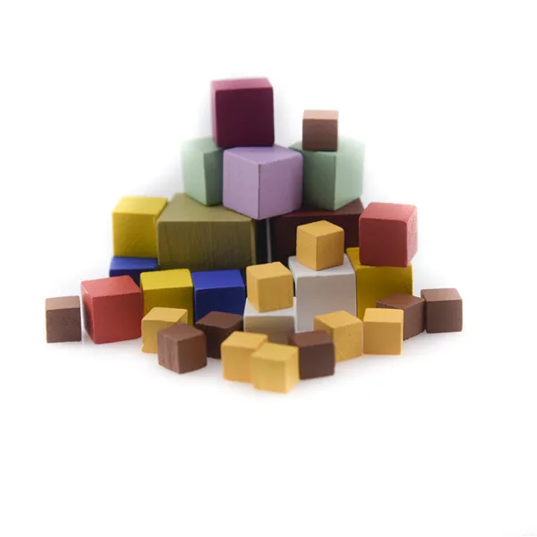 Colorful Cubic Wooden Tokens for Custom Board Games