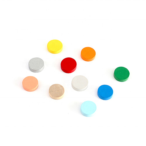 Fichas de madera redondas y coloridas para juegos de mesa personalizados