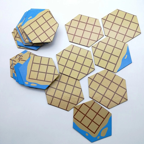 Azulejos de cartón de forma irregular para juegos de mesa