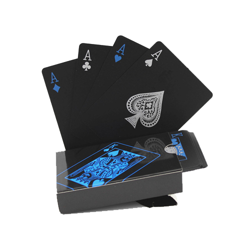 Водостойкие черные игральные карты из ПВХ