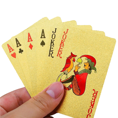 Vodotěsné hrací karty z PVC zlaté fólie