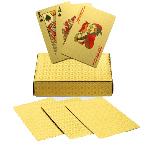 Водостойкие игральные карты из ПВХ с золотой фольгой