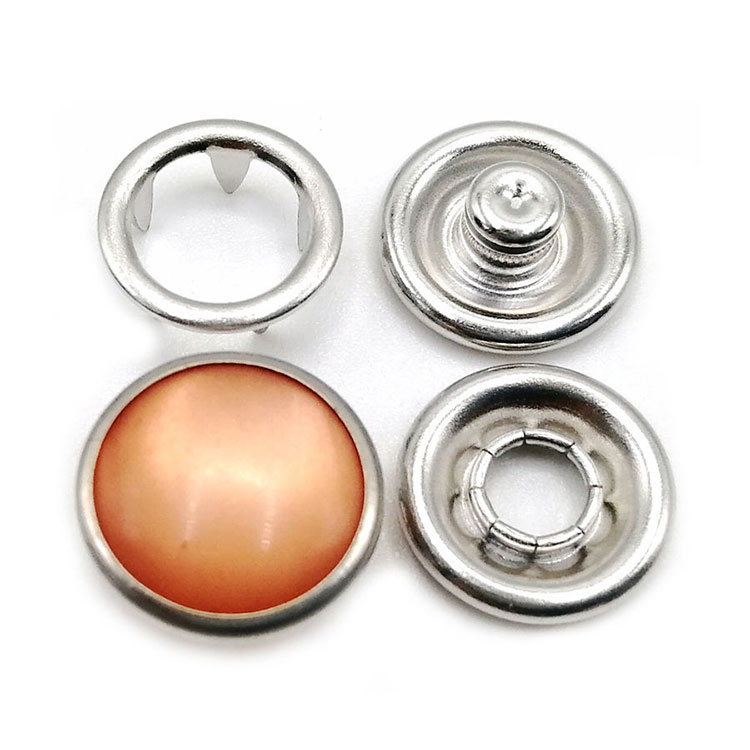 Stainless Steel Pearl Cap Snap Ring Button