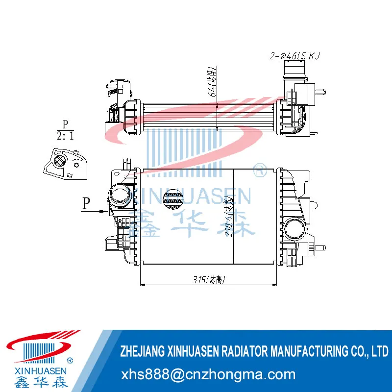 OE 1302143 Car Intercooler Fits OPEL MERIVA