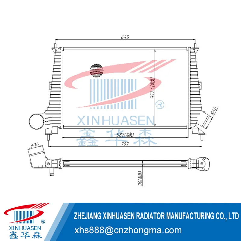 OE 4576039 Car Intercooler Fits SAAB 9-5