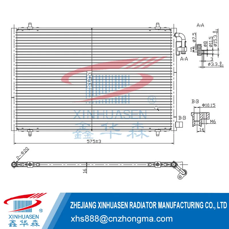 OE 6455 W6 Car Condenser Fits PEUGEOT 206 CC