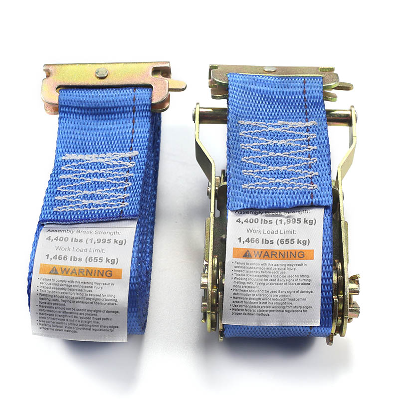 2palcový E-Track pásek s ráčnou modrý