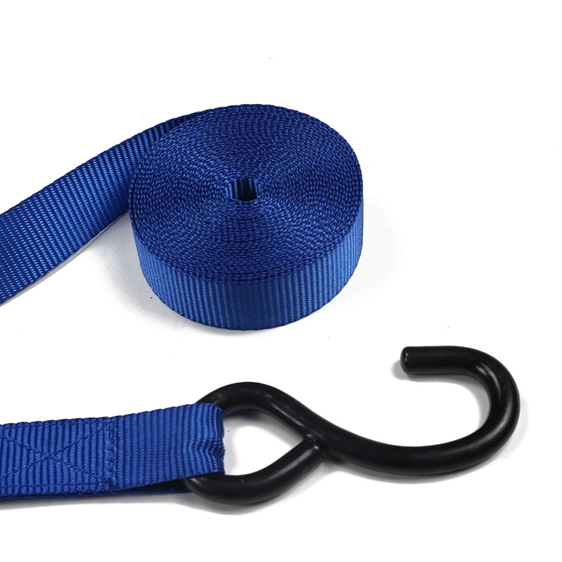 4PC 25MM Rubber Coated Ratchet Straps