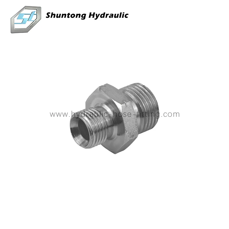 BSP Male 60° Coned Straight Carbon Steel Nipple Hydraulic Adaptor