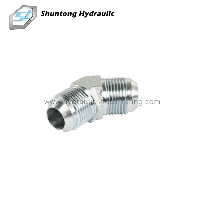 hydraulic adapters with 45° elbow JIC male 74° cone