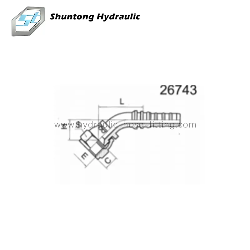 इंटरलॉक 45°JIC महिला 74°कोन सीट