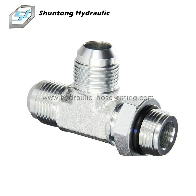 Jic Male 74° Cone Metric Male Adjustable Stud Run Tee